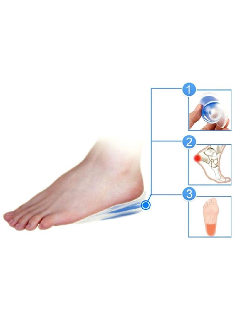 أكواب جل للكعب - حشوات لالتهاب اللفافة الأخمصية - وسادات أكواب للكعب من السيليكون لتقوية العظام وتخفيف آلام القدمين المصابة بالكدمات أو التقرحات (قطعتان) - Image 3