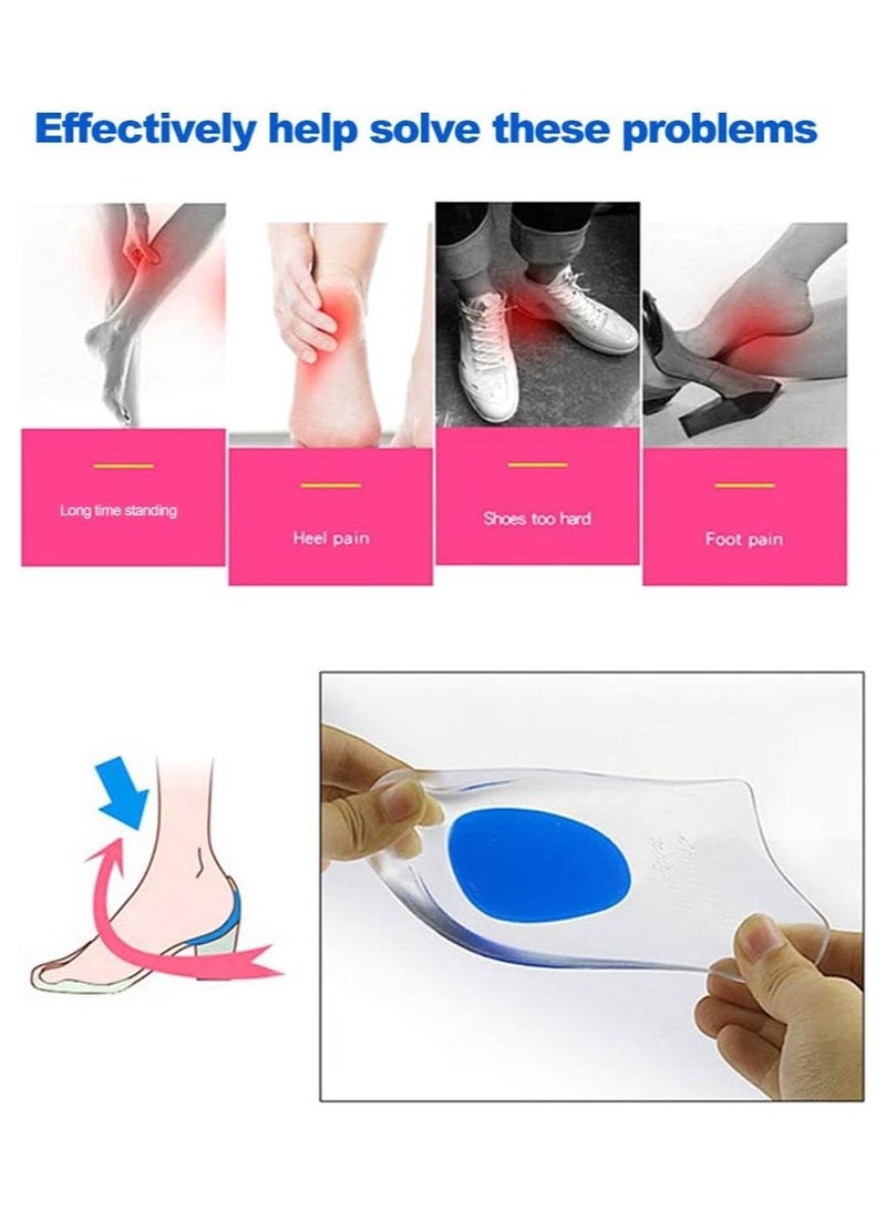 أكواب جل للكعب - حشوات لالتهاب اللفافة الأخمصية - وسادات أكواب للكعب من السيليكون لتقوية العظام وتخفيف آلام القدمين المصابة بالكدمات أو التقرحات (قطعتان) - Image 4