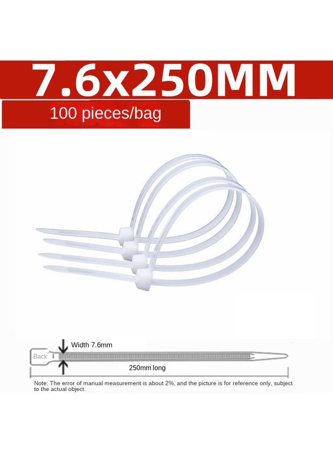 Bluejw Nylon Plastic Cable Tie Large Buckle Cable Tie With Strapping Wire Harness Strangle Hook Black And White One Pull Tight  - Image 1