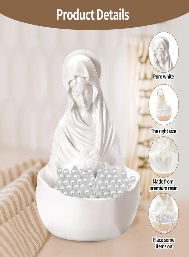 Dolcety Our Lady of Grace Virgin Mary Statue - Resin Rosary Holder for Home Altar, Catholic Gifts for Women, Blessed Mother Figurine for Baptism First Communion Mother's Day, Catholic Tabletop Religious Decor - Image 2