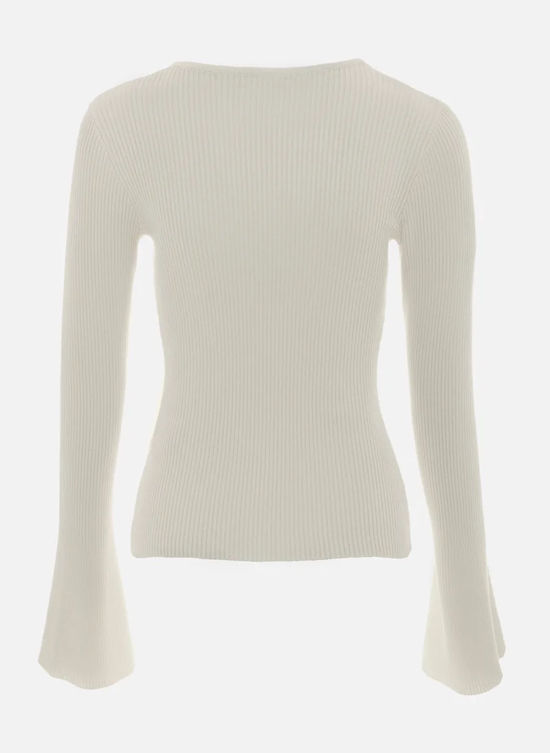 Lichi Knitted top with heart-shaped neckline