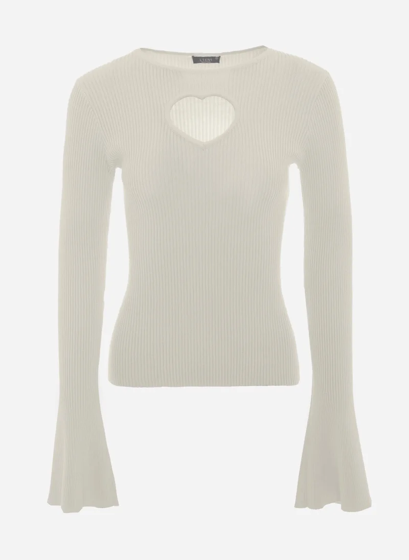 Lichi Knitted top with heart-shaped neckline