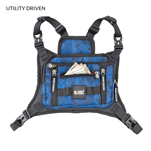 Monkey Troopers Torque Chest Bag, Unisex Harness with Magnetic, Strap Tank Mount, Touch-Sensitive Pocket & Adjustable Fit. Ideal for Biking, Hiking, Travel, Outdoor Adventures(Blue) - Image 5