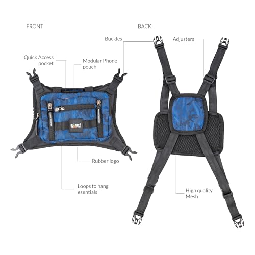 Monkey Troopers Torque Chest Bag, Unisex Harness with Magnetic, Strap Tank Mount, Touch-Sensitive Pocket & Adjustable Fit. Ideal for Biking, Hiking, Travel, Outdoor Adventures(Blue) - Image 3