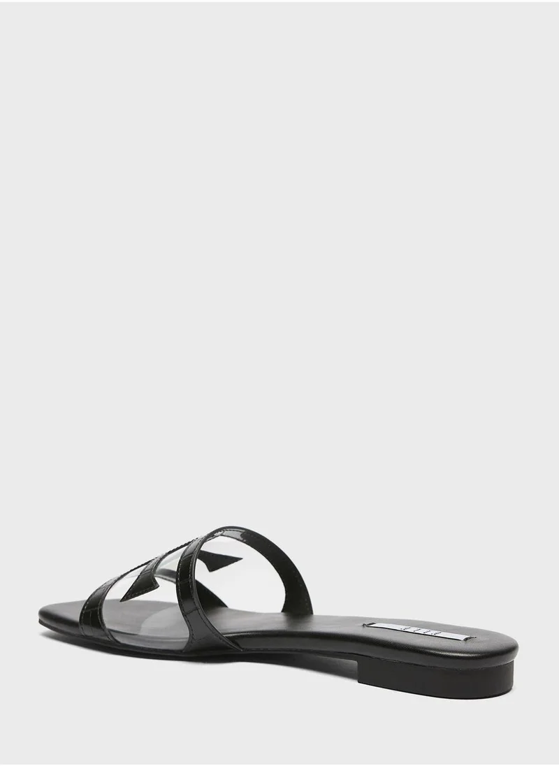 ELLE Single Strap Flat Sandals