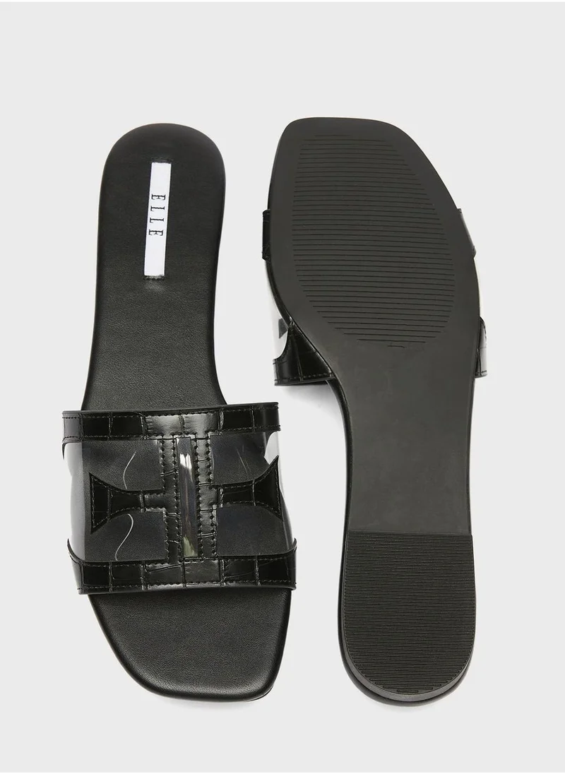 ELLE Single Strap Flat Sandals