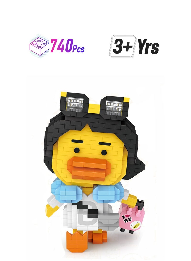 إسكدنيا مجموعة بناء نموذج بط للسفر 740 قطعة، كتل بناء، ألعاب تجميع إبداعية، مجموعة محاكاة، هدايا للأطفال - Image 1