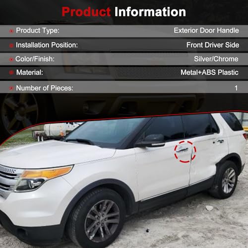 Hsbhlsnx Front Driver Side Exterior Door Handle with Keyhole for Ford ExplorerFL 20112015 EdgeFL 20112014 BA1Z78218A14A BB5Z7822404BA - Image 5