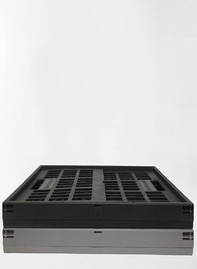 Big Apple Bigapple Portable Folding Basket Collapsible Durable Polypropylene Foldable Crate for Stacking, Storage and Organizing (50X38X26 cm, 25 kg Capacity, Black Color) - Pack of 1 (1) - Image 3