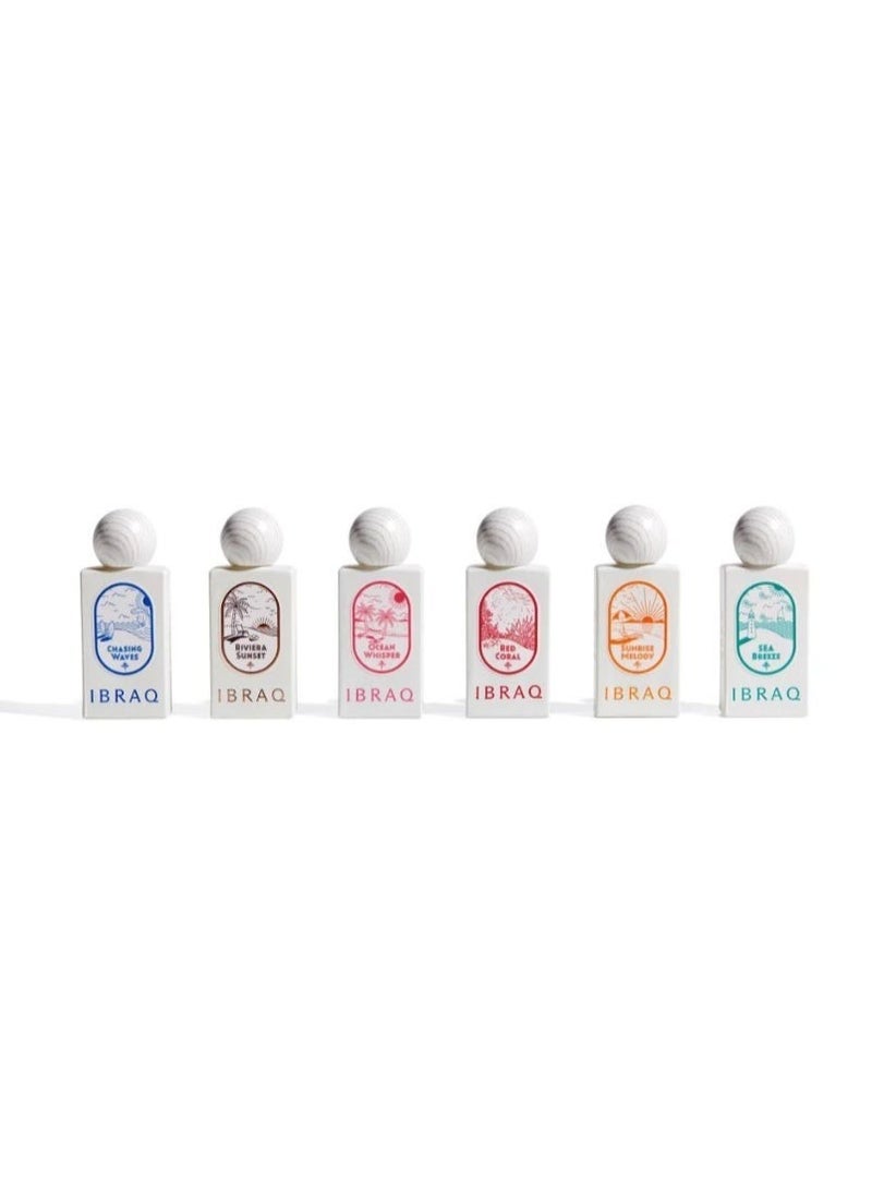 IBRAQ Mini Summer Collection 20 ml ( Sea Breeze, Chasing Waves, Riviera Sunset,Ocean Whisper,Sunrise Melody,Red Coral) - Image 1