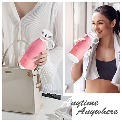 MIAOKE Portable Blender,Fashion Portable Blender for Shakes and Smoothies 11.8 Oz,Magnetic USB Fast Charging Mini Mixer Bottle,Take It for Traveling, Outdoor, Gym, Office, Cars, Gift -WH - Image 2