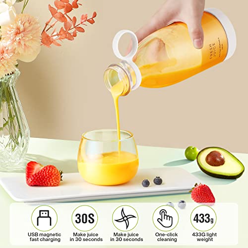 MIAOKE Portable Blender,Fashion Portable Blender for Shakes and Smoothies 11.8 Oz,Magnetic USB Fast Charging Mini Mixer Bottle,Take It for Traveling, Outdoor, Gym, Office, Cars, Gift -WH - Image 4