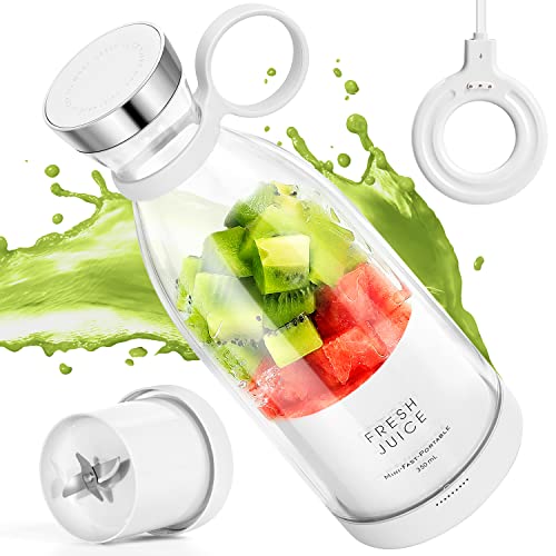 MIAOKE Portable Blender,Fashion Portable Blender for Shakes and Smoothies 11.8 Oz,Magnetic USB Fast Charging Mini Mixer Bottle,Take It for Traveling, Outdoor, Gym, Office, Cars, Gift -WH - Image 1