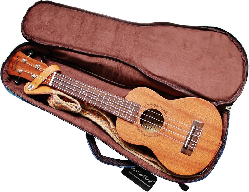 MUSIC FIRST® 23/24" Concert 'GALAXY' Ukulele Bag - Soft Case with Waterproof Nylon and Suede Lining - Image 2