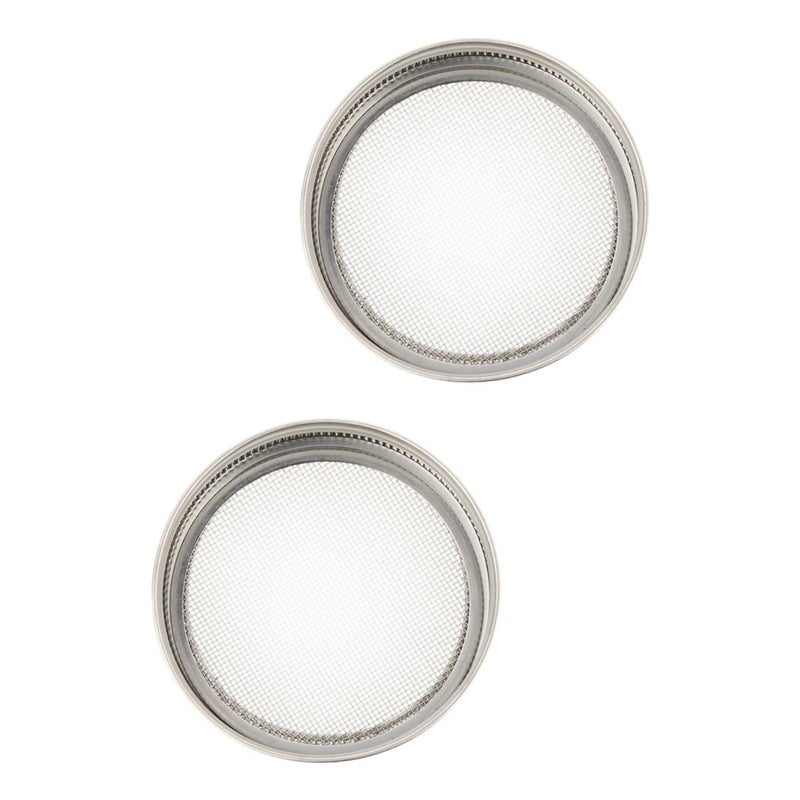 Stainless Steel Sprouting Jar Lids Strainer Screens For Microgreens Mason Jars Set Of 2 - Image 2