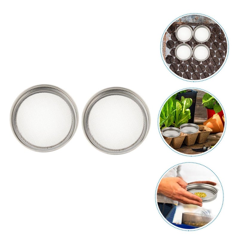 Stainless Steel Sprouting Jar Lids Strainer Screens For Microgreens Mason Jars Set Of 2 - Image 4