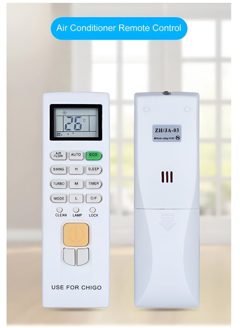 ELTRAZONE AC Remote Control for CHIGO Air Conditioner Model ZH/JA-03, ZHJA-03, ZH/JA 03 – Universal Replacement Remote, Easy-to-Use, High-Quality, Reliable, Compatible with CHIGO Air Conditioners, Durable, Efficient Cooling Control, Black - Image 4