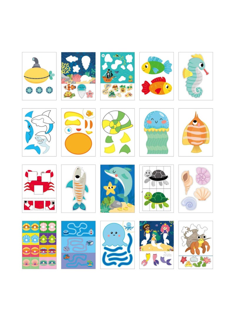 Capstro Ocean Paper Cut Activity Book – DIY Scissor Skills Workbook for Kids with Sea Animal Cutting Practice, Early Learning Craft Book for Fine Motor Development & Creative Play – Ocean - Image 2