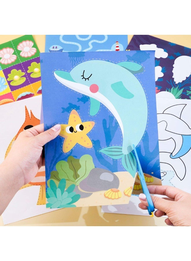 Capstro Ocean Paper Cut Activity Book – DIY Scissor Skills Workbook for Kids with Sea Animal Cutting Practice, Early Learning Craft Book for Fine Motor Development & Creative Play – Ocean - Image 3