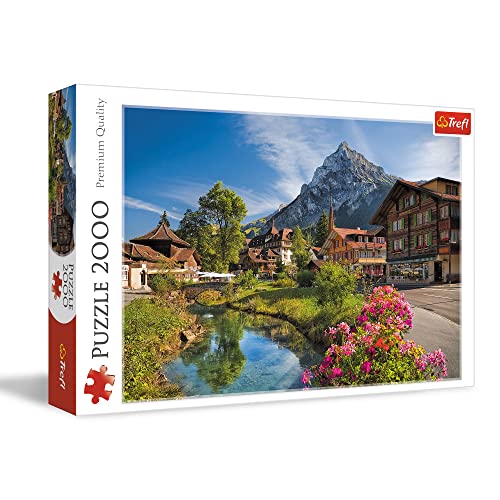 Trefl Alps in The Summer 2000 Piece Jigsaw Puzzle Red 38x27 Print DIY Jigsaw Creative Fun Classic Puzzle for Adults and Children from 14 Years Old - Image 1