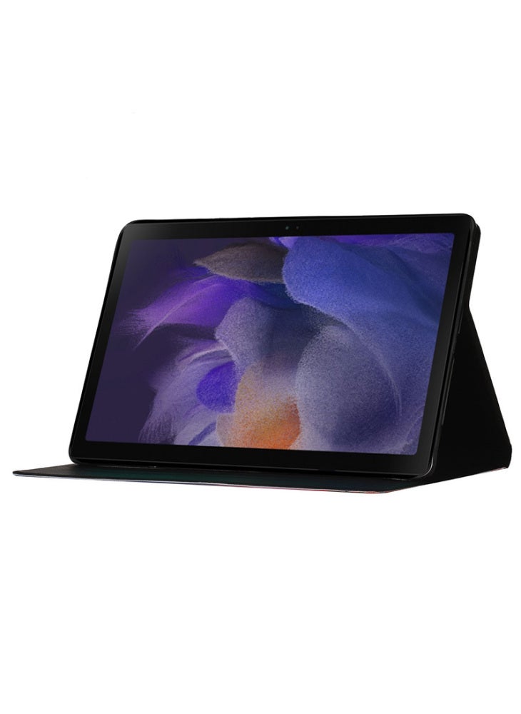جراب جلدي مطبوع عليه نمط لهاتف Samsung Galaxy Tab A9 مع حامل بطاقات - لون شروق الشمس - Image 3