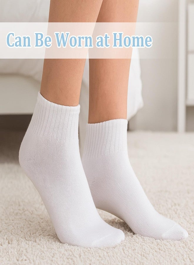 YQQYG جوارب نسائية بيضاء متوسطة الطول من القطن، 30 زوجًا، مصنوعة من القطن المسامي، مناسبة للجري والمشي لمسافات طويلة، وللأحذية الطويلة والأحذية الرياضية. - Image 4