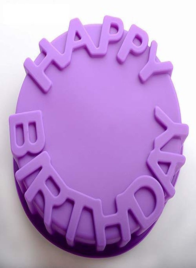 Swabs® Silicone Cake Mold Big Round Shape Cake molds Happy Birthday Letter Mould for Cakes Baking Tools Cake pan Microwave Oven (Multi Color) - Image 1