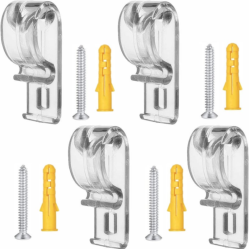 Cutelec Cutelec Roller Shade Clear Saftey Chain and Cord Guide 4 Sets per Pack P Clip Fixation Hook for Bead Chain for Roller Blinds  - Image 1