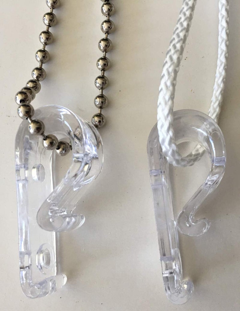 Cutelec Cutelec Roller Shade Clear Saftey Chain and Cord Guide 4 Sets per Pack P Clip Fixation Hook for Bead Chain for Roller Blinds  - Image 3