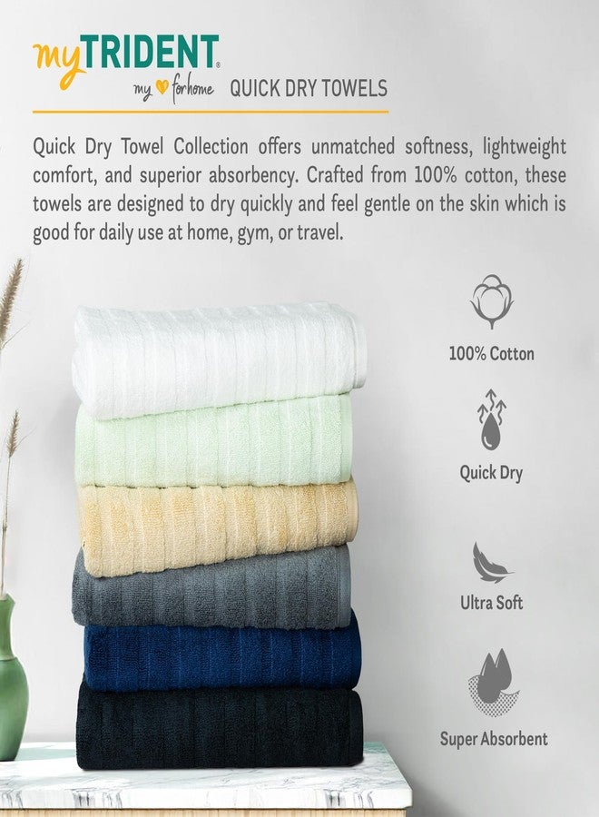 MYTRIDENT Quick Dry Towel, 400 GSM, 100% Cotton Towel, 3 Pc Wash, Sage - Image 5