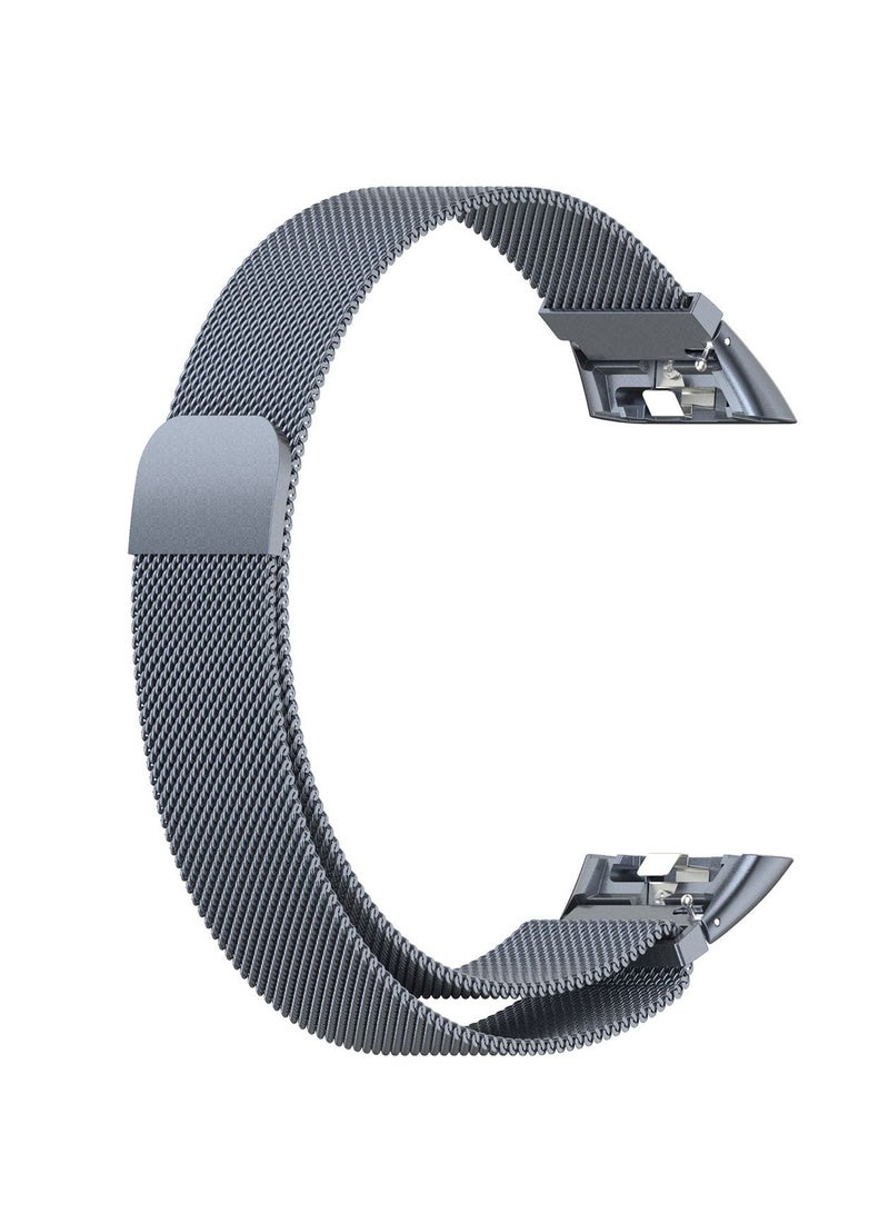 Replacement Strap Compatible with Huawei Band 6 Strap Metal Stainless Steel Replacement Bracelet Strap Band for Huawei Band 6 Metal Mesh Band Quick Release Wristbands (Grey) - Image 1