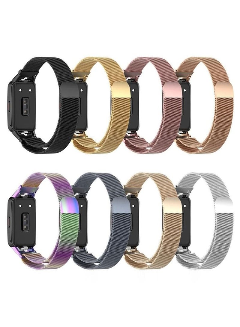 Replacement Strap Compatible with Huawei Band 6 Strap Metal Stainless Steel Replacement Bracelet Strap Band for Huawei Band 6 Metal Mesh Band Quick Release Wristbands (Grey) - Image 2