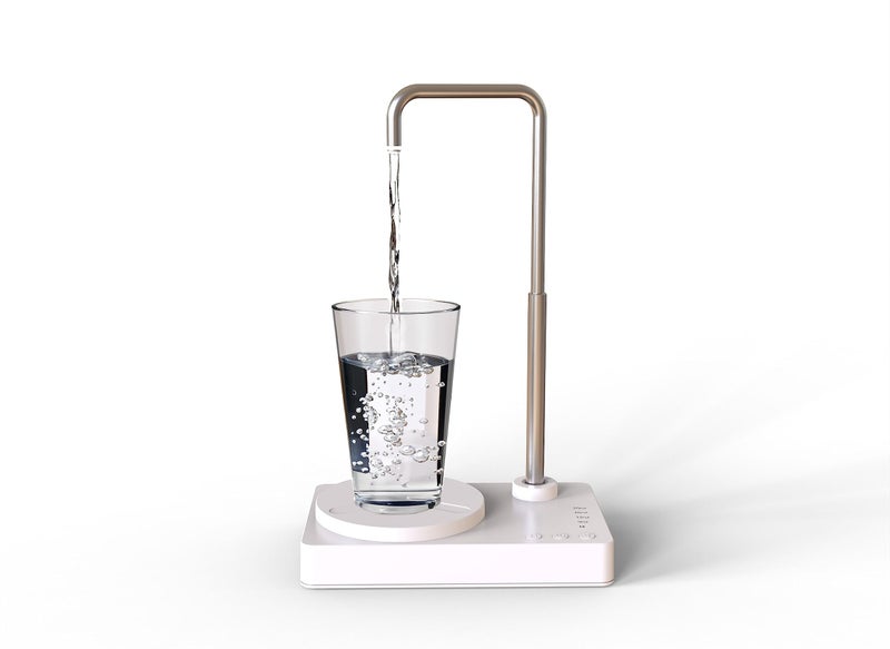 DeiryuRay Desk Water Dispenser Intelligent Desktop Water Bottle Automatic Water Pump for Universal Bottle Water Dispenser USB Charging Jug Pump for Home Office Outdoor White - Image 2