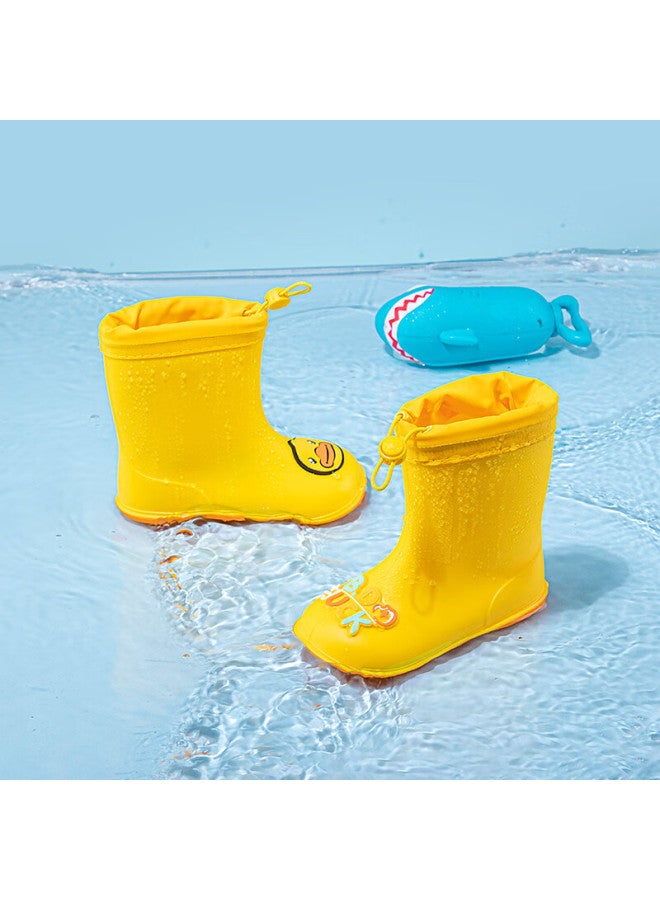 B.duck Children's Rain Boots, All-season Waterproof Boots For Boys And Girls, Toddler Elastic Ankle Boots, Rain Shoes, 5911 Yellow, Size 30 - Image 1