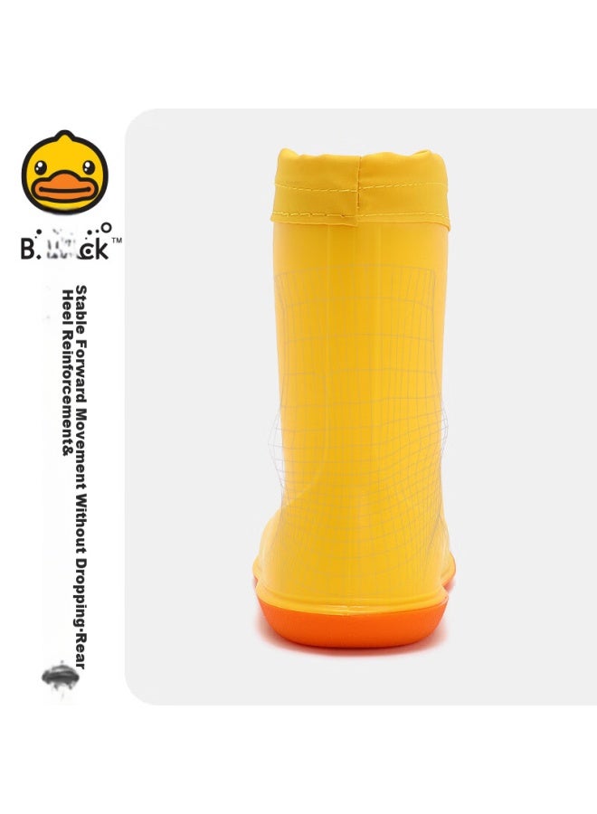B.duck Children's Rain Boots, All-season Waterproof Boots For Boys And Girls, Toddler Elastic Ankle Boots, Rain Shoes, 5911 Yellow, Size 30 - Image 4