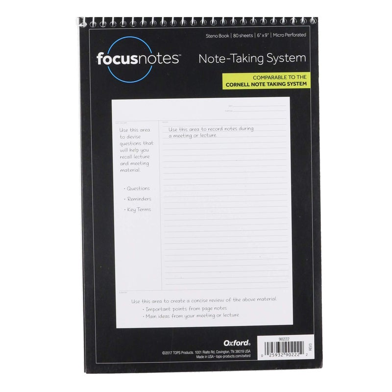 TOPS Oxford Innovative Steno Project Ruled Notebook (TOPS), 90222, White - Image 1