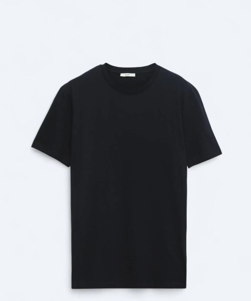 Navy Blue Plain Crew Neck 100% Cotton T-Shirt