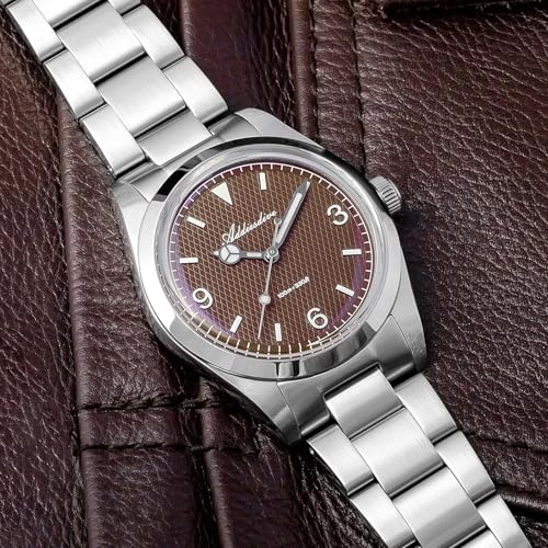 ADDIESDIVE Brown Mens Dress Watches Waffle Dial 100 M Water Resistance VH Sweep Second Quartz Movement Luminous Casual Business Analog Unisex Watch - Image 5