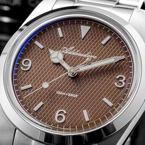 ADDIESDIVE Brown Mens Dress Watches Waffle Dial 100 M Water Resistance VH Sweep Second Quartz Movement Luminous Casual Business Analog Unisex Watch - Image 3