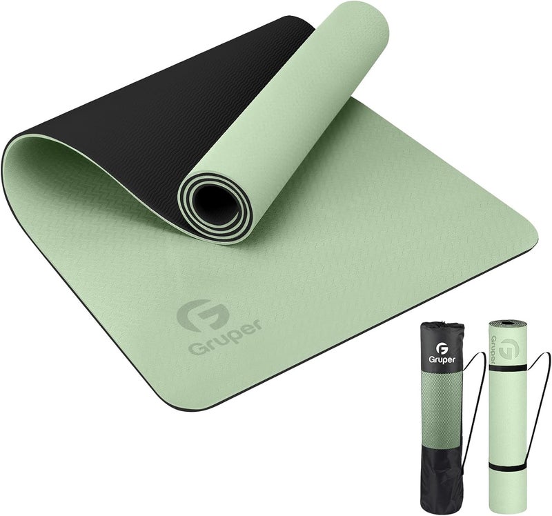 Gruper Yoga Mat Non Slip, Eco Friendly Fitness Exercise Mat with Carrying Strap,Pro Yoga Mats for Women,Workout Mats for Home, Pilates and Floor Exercises - Image 1