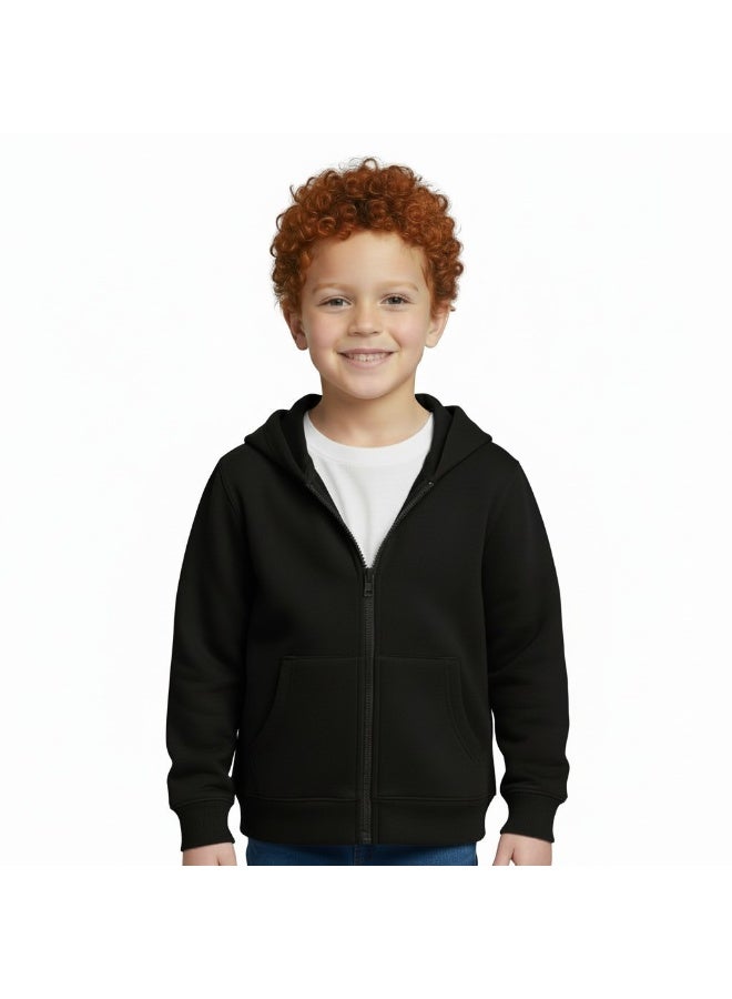 Baby Co. Black Zip up Hoodie Sports Jacket for Boys & Girls - Image 2