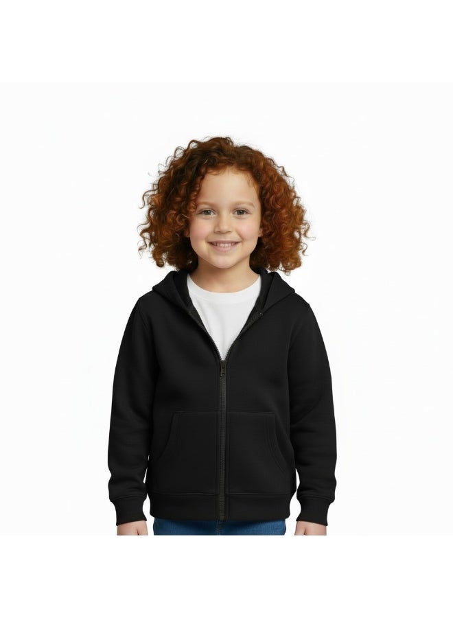 Baby Co. Black Zip up Hoodie Sports Jacket for Boys & Girls - Image 3