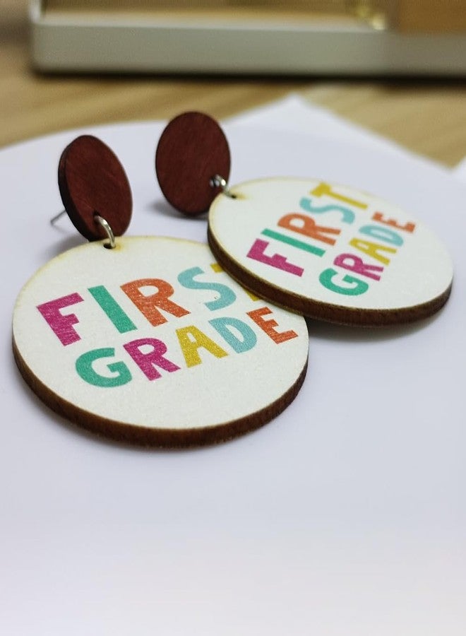 Blue Drop Cute Teacher Wooden Stud Earrings First Grade Welcome Back to School Earrings Teacher Appreciation Jewelry Gifts - Image 5