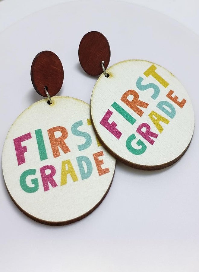 Blue Drop Cute Teacher Wooden Stud Earrings First Grade Welcome Back to School Earrings Teacher Appreciation Jewelry Gifts - Image 3