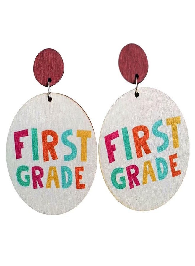 Blue Drop Cute Teacher Wooden Stud Earrings First Grade Welcome Back to School Earrings Teacher Appreciation Jewelry Gifts - Image 2