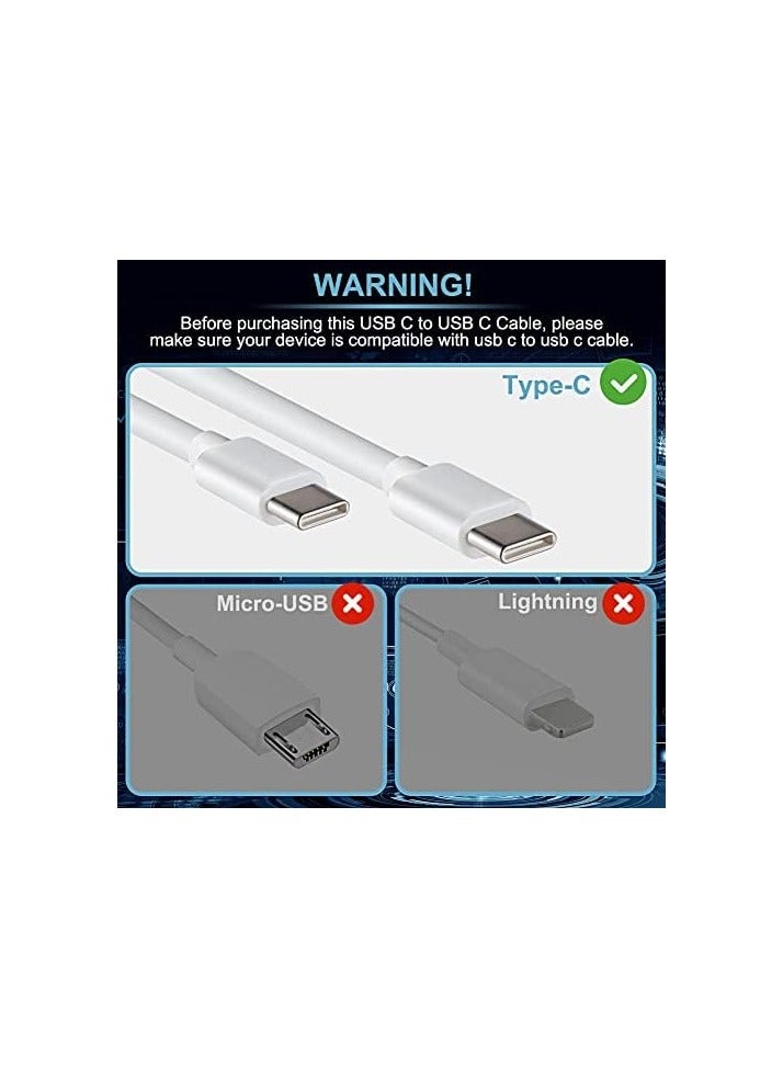 erorex USB C to USB C Cable Fast Charging, 60w 1m USB Type C Cable Compatible with MacBook Pro, iPad Mini 6, iPad Air 4, Galaxy S21, Pixel, LG, Switch, All PD USB C Charger (white 60W) - Image 2