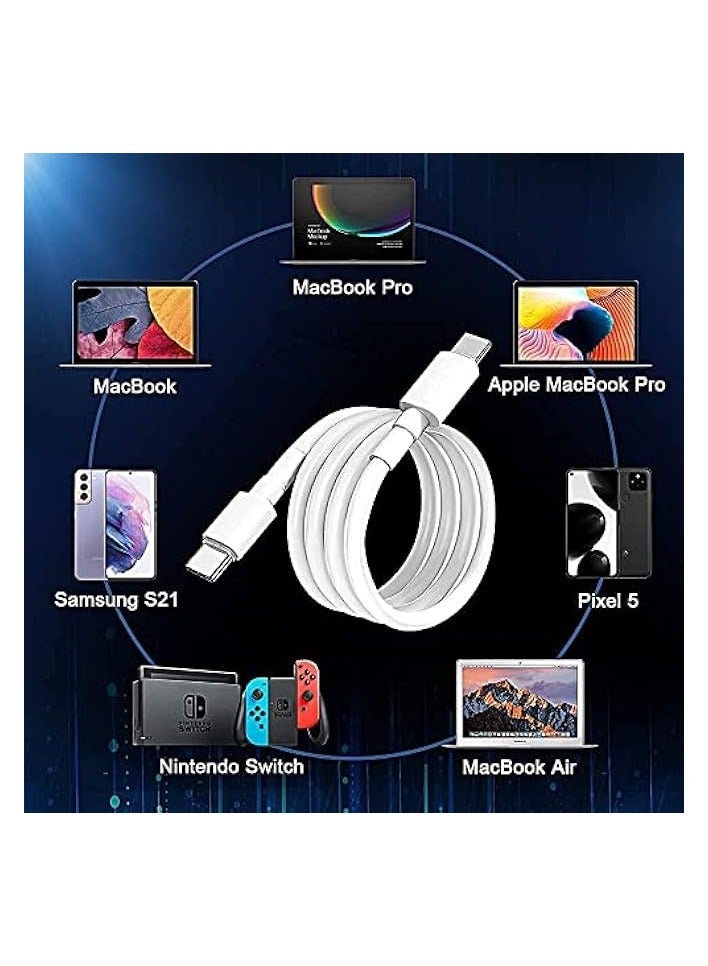 erorex USB C to USB C Cable Fast Charging, 60w 1m USB Type C Cable Compatible with MacBook Pro, iPad Mini 6, iPad Air 4, Galaxy S21, Pixel, LG, Switch, All PD USB C Charger (white 60W) - Image 3