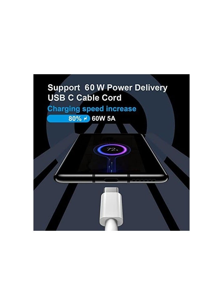 erorex USB C to USB C Cable Fast Charging, 60w 1m USB Type C Cable Compatible with MacBook Pro, iPad Mini 6, iPad Air 4, Galaxy S21, Pixel, LG, Switch, All PD USB C Charger (white 60W) - Image 4