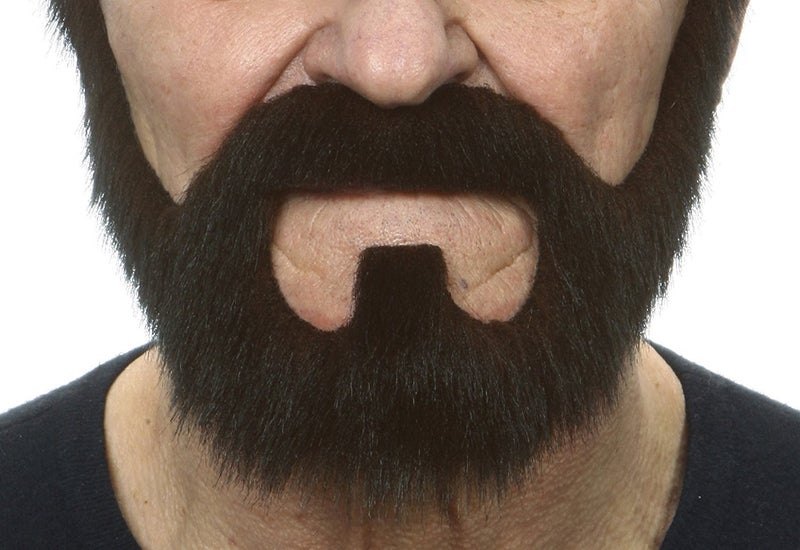 Mustaches Self Adhesive Fake Beard, Novelty, On Bail False Facial, Costume Accessory for Adults, Brown Color - Image 1
