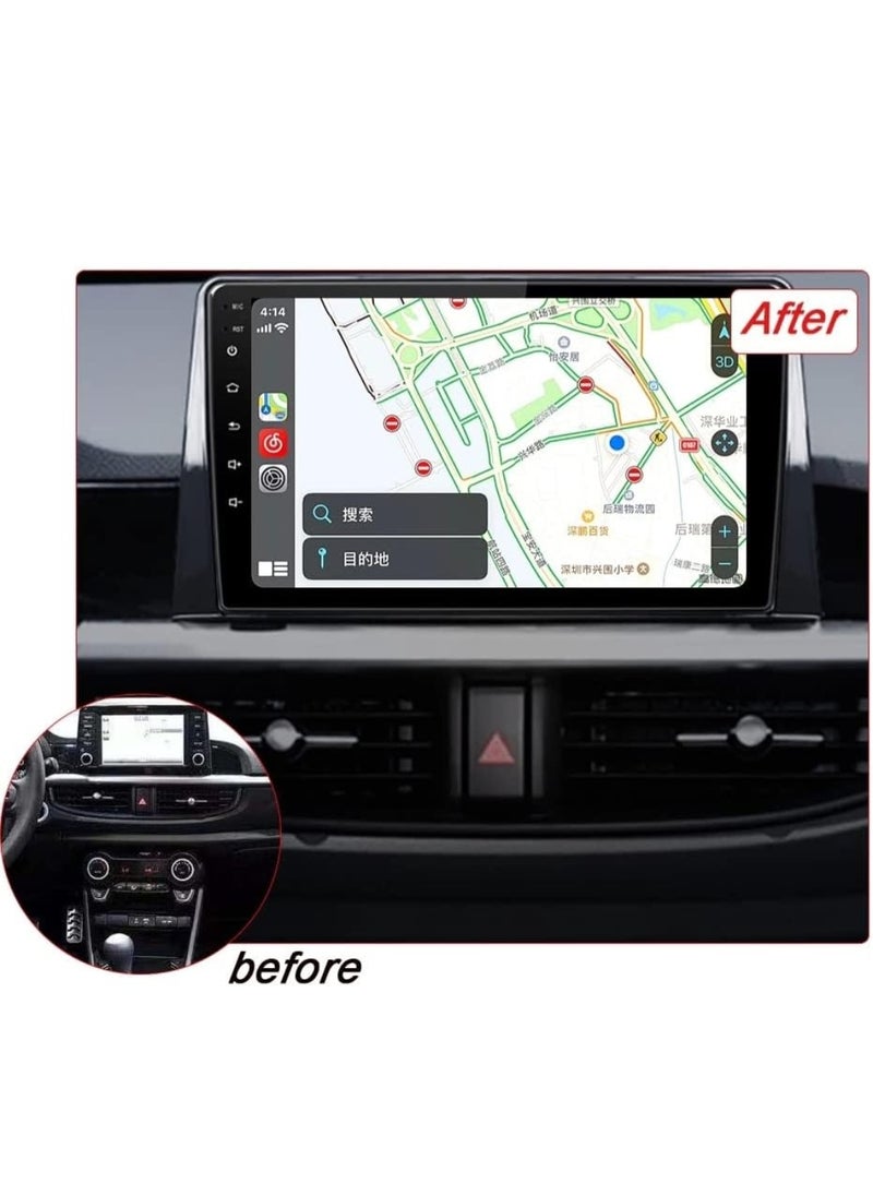 Vierex - For KIA PICANTO 2016 to 2019 Android Car Stereo 4GB RAM Support Apple Carplay Android Auto Wireless QLED 4G SIM Card Support DSP AHD Camera Included - Image 1